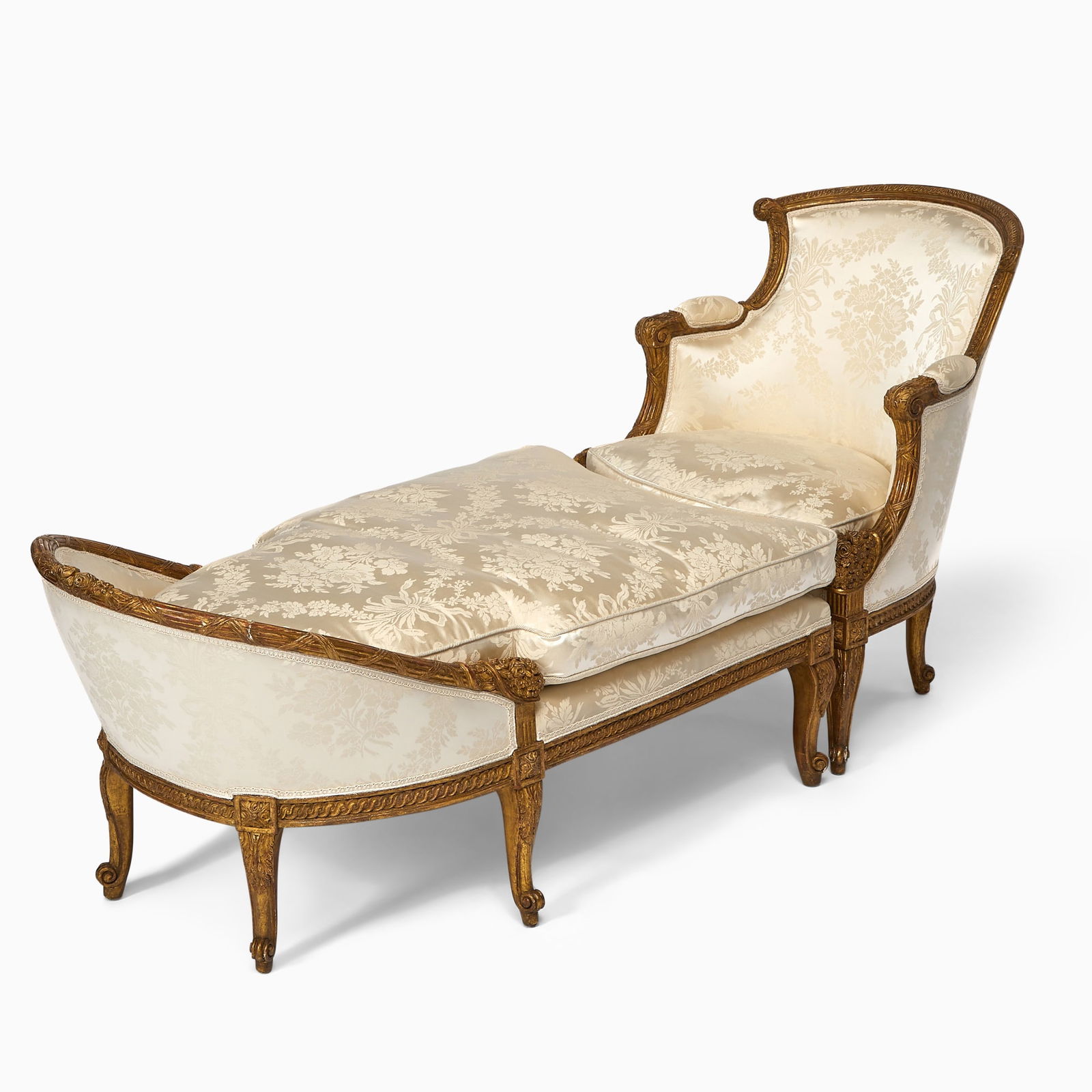 Louis XVI Carved Giltwood Duchesse Brisee (1 of 4)