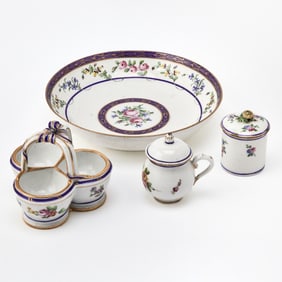 Three French Porcelain Collectables and a Swiss Nyon Custard Cup and Cover