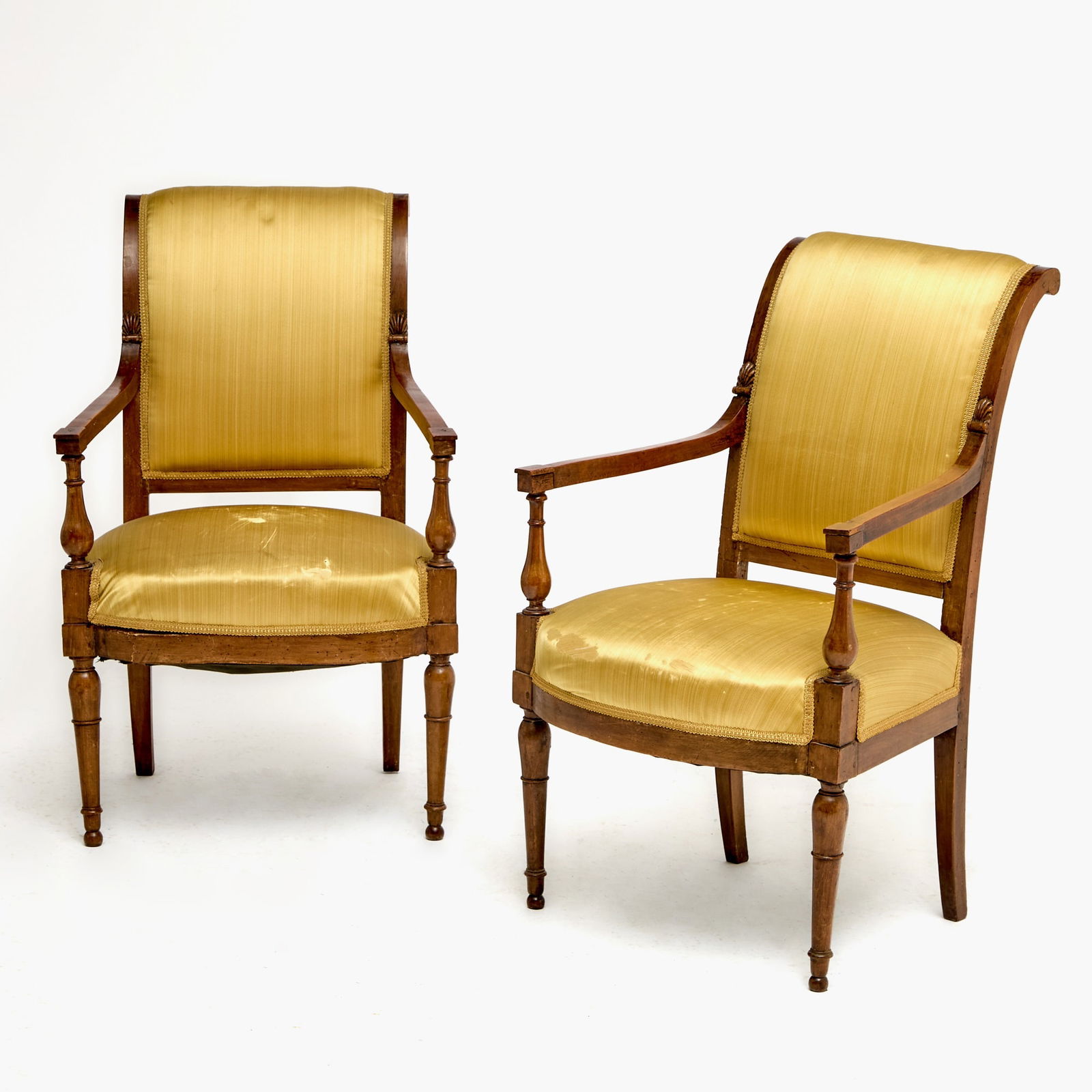 Pair of Directoire Upholstered Mahogany Fauteuils (1 of 1)