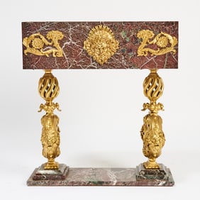 French Gilt-Bronze Mounted White-Veined Red Marble Jardinière