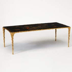 French Gilt-Bronze Mounted Black Lacquer and Parcel-Gilt Low Table
