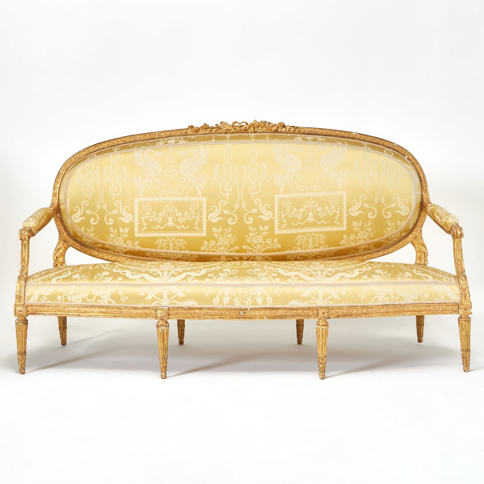 Louis XVI Carved Giltwood Upholstered Sofa (1 of 5)