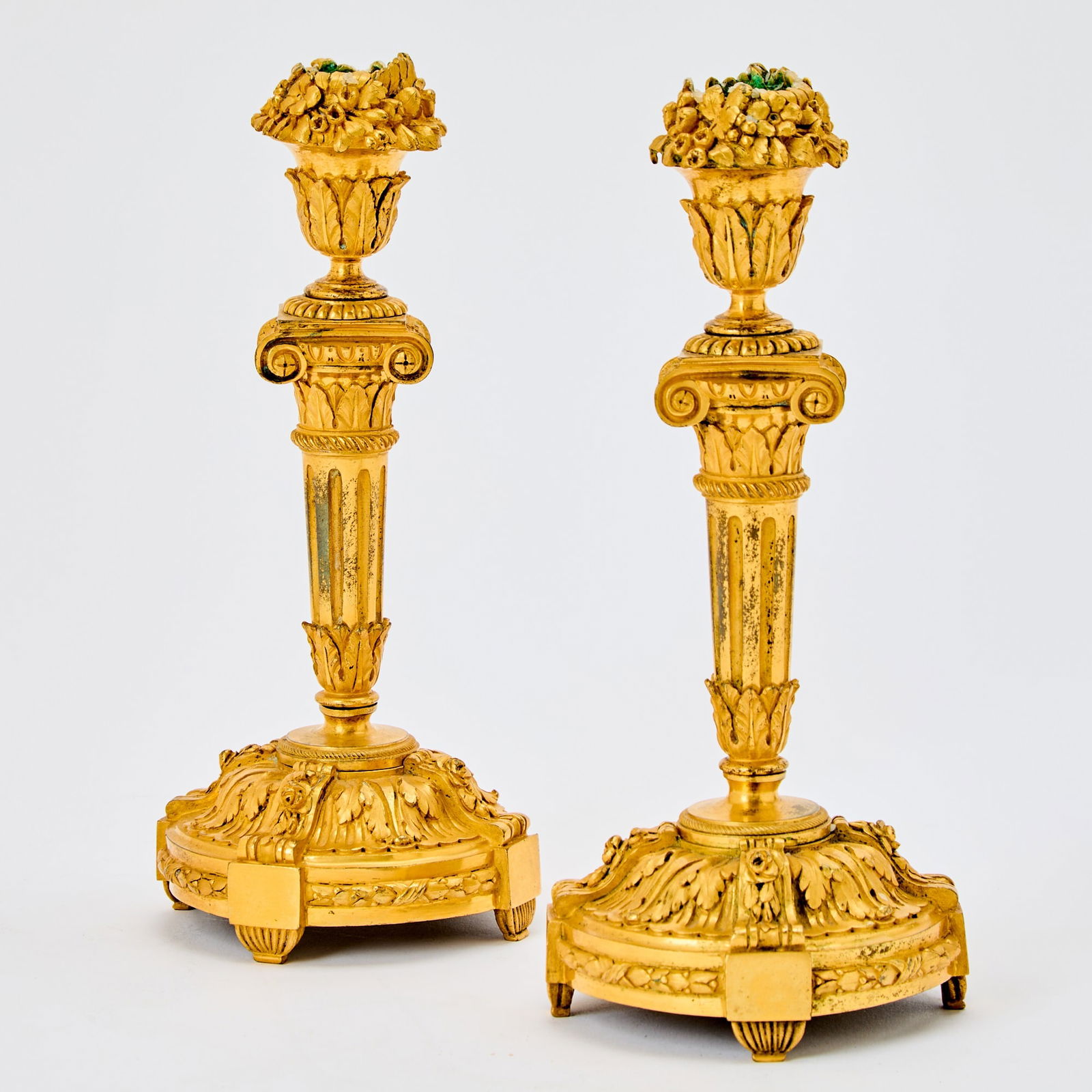 Pair of Louis XVI Gilt-Bronze Candlesticks (1 of 5)