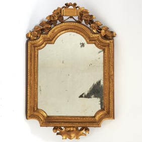 Louis XVI Provincial Carved Giltwood Mirror