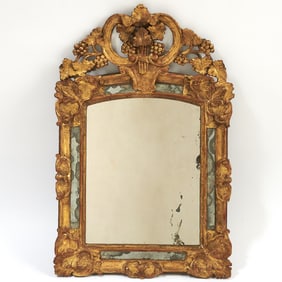 Louis XVI Provincial Carved Giltwood Mirror