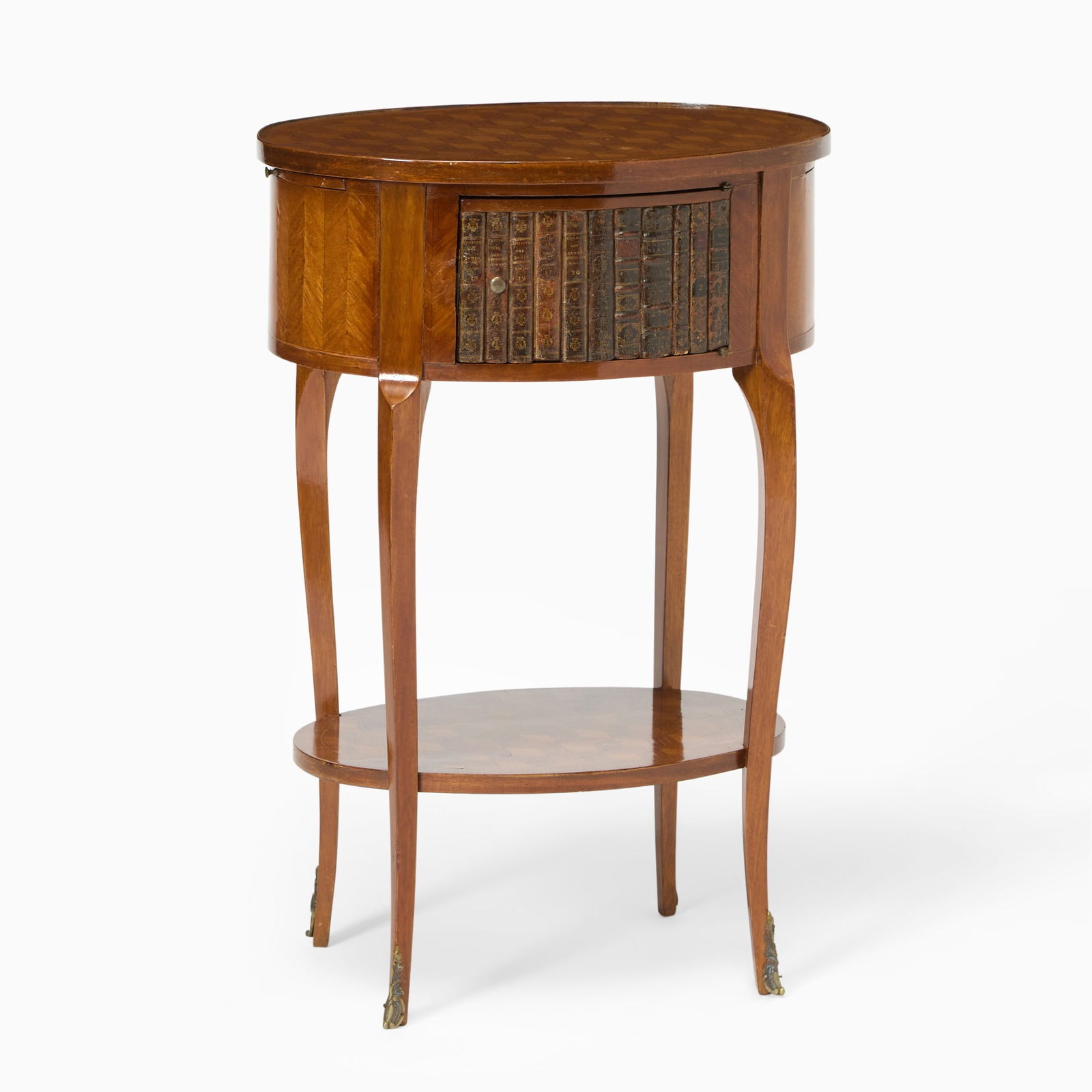 Louis XV Style Brass Mounted Mahogany Oval Side Table (1 of 5)