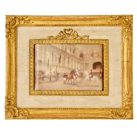 Vienna Style Framed Porcelain Plaque