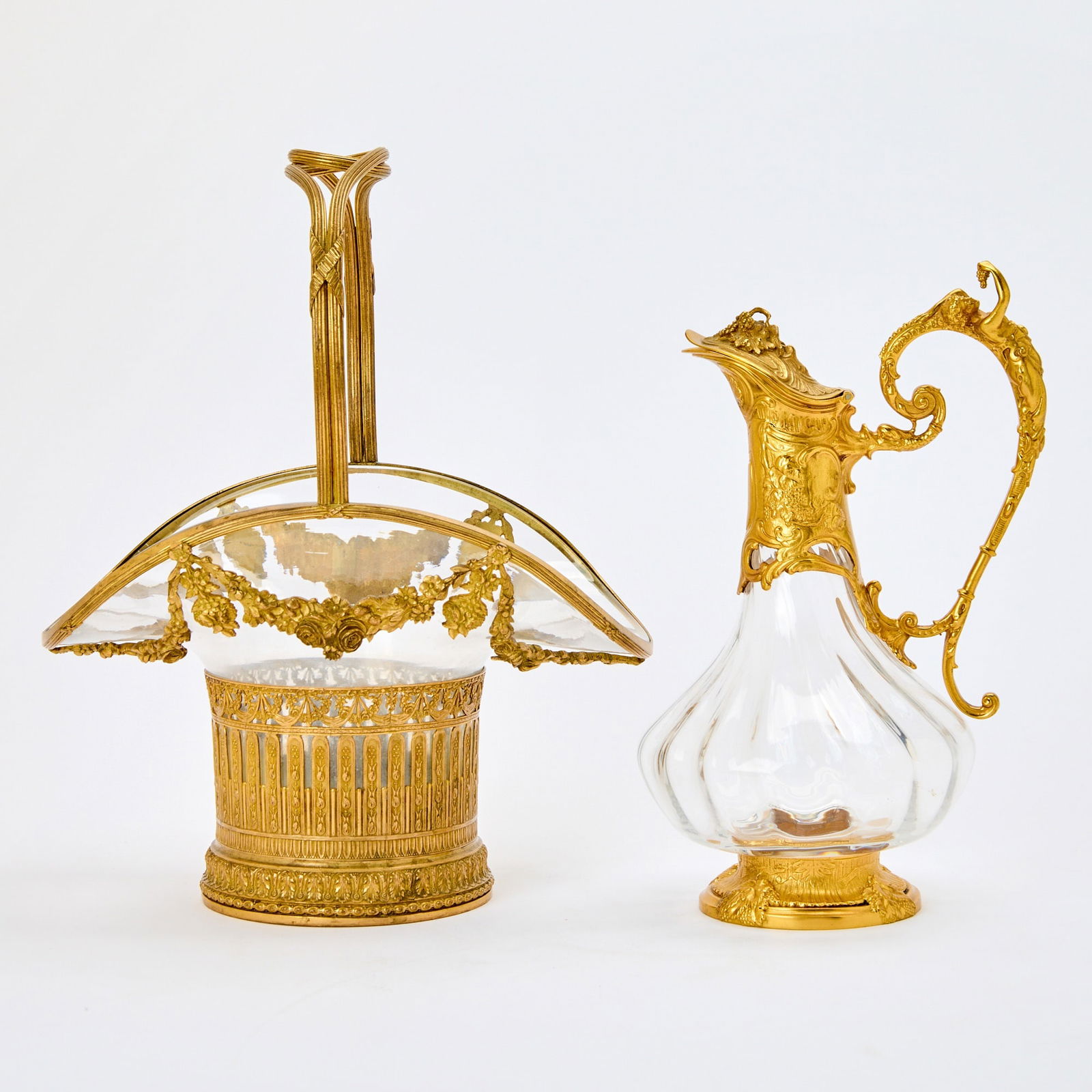 French Gilt-Bronze Mounted Cristallerie Lorraine Claret Jug (1 of 9)