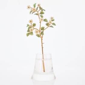 Faberge Style 18 KT Gold, Nephrite, Agate and Diamond Branch