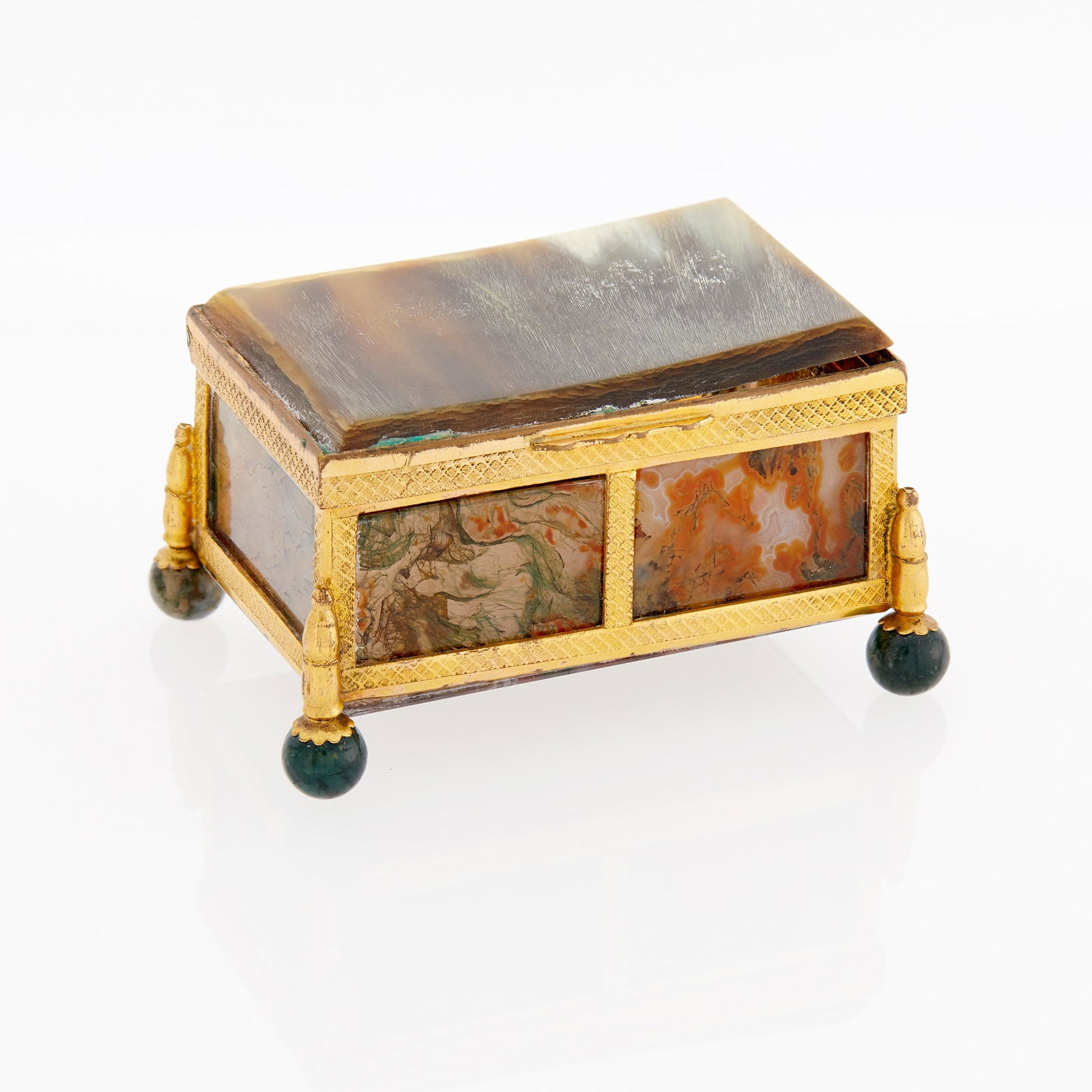 Gilt-Metal Mounted Agate and Horn Box (1 of 3)