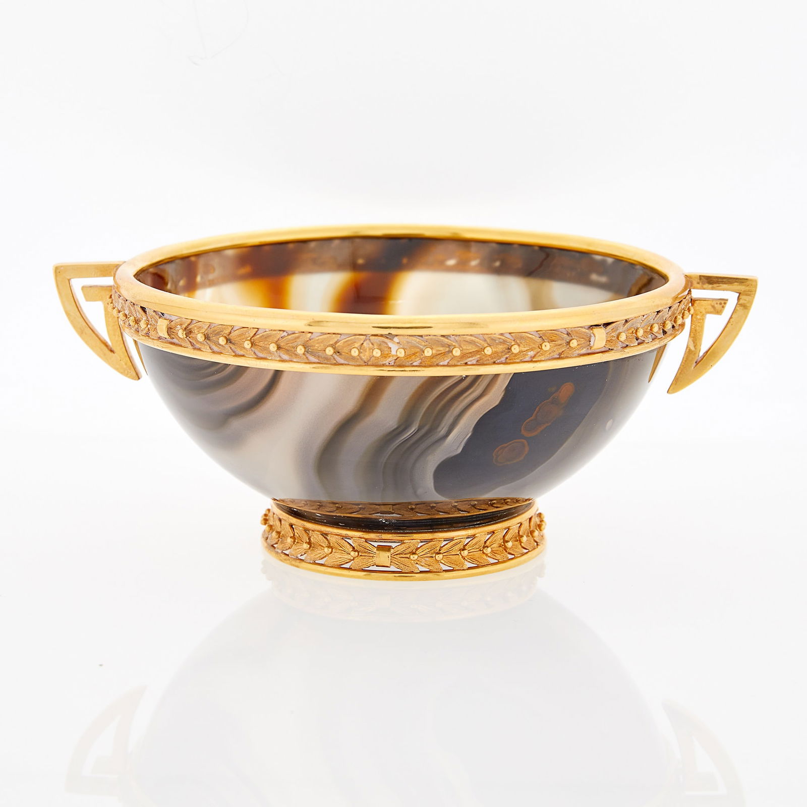 18KT Gold Mounted Agate Bowl (1 of 3)