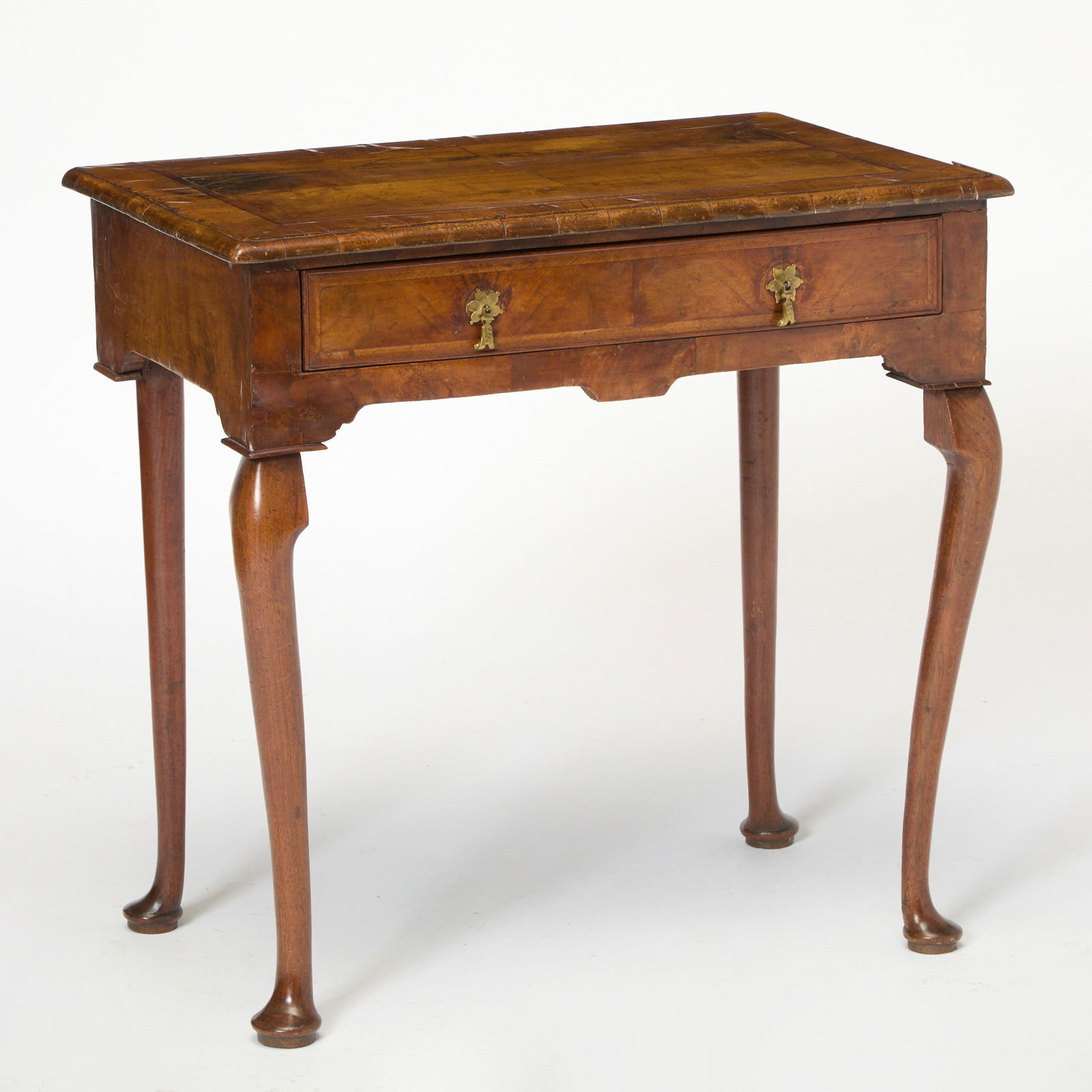 George II Style Feather-Banded Walnut Side Table (1 of 5)
