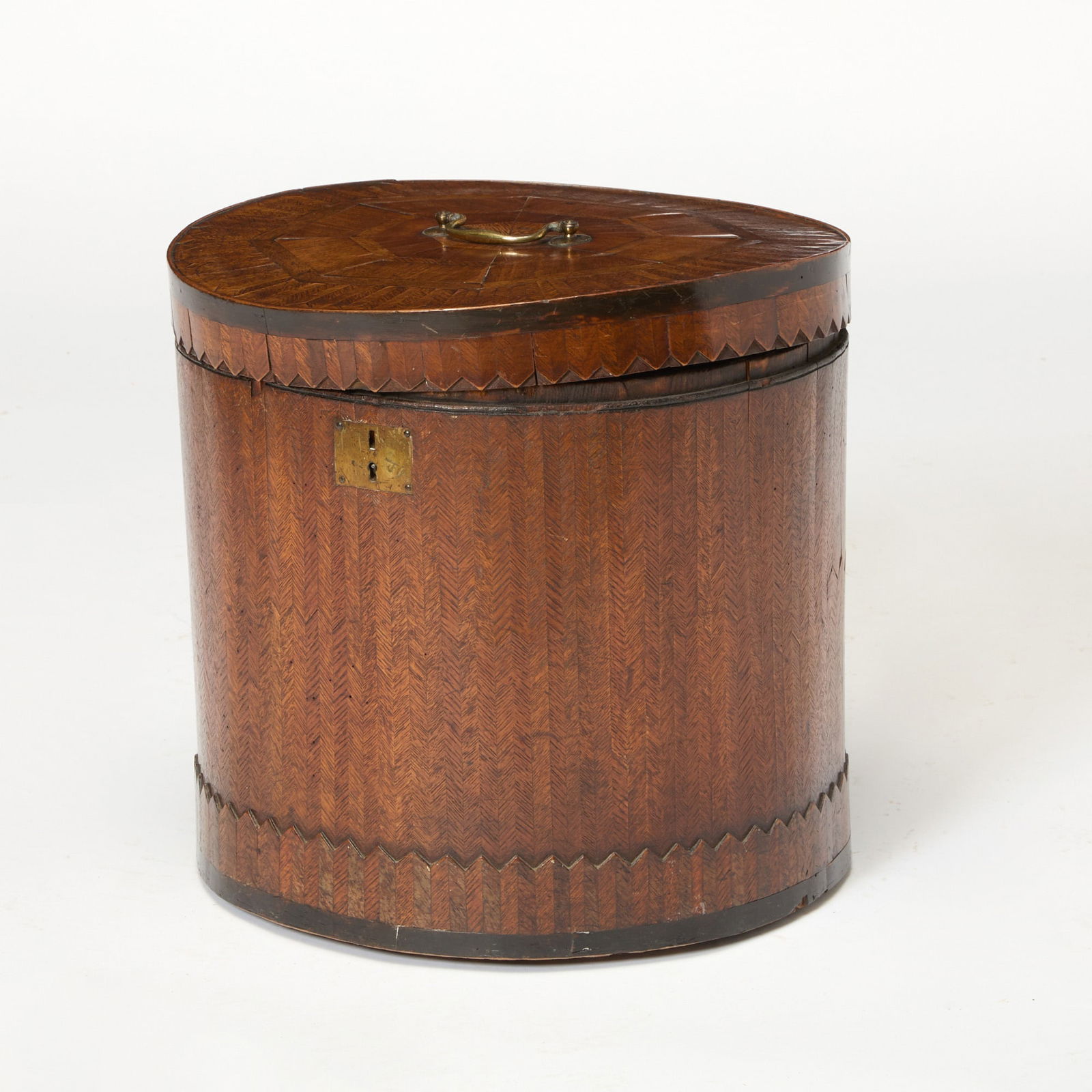 George II Feather Banded and Parquetry Inlaid Mahogany Box (1 of 5)