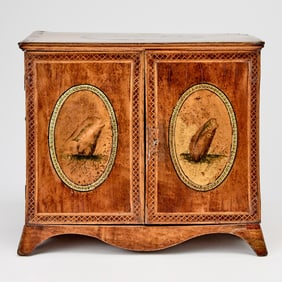 George III Painted Satinwood Small Cabinet