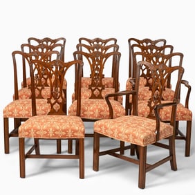 Set of Eleven George III Style Mahogany Dining Chairs
