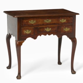 George II Walnut Inlaid Oak Dressing Table
