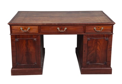 George III Mahogany Pedestal Desk Circa 1760