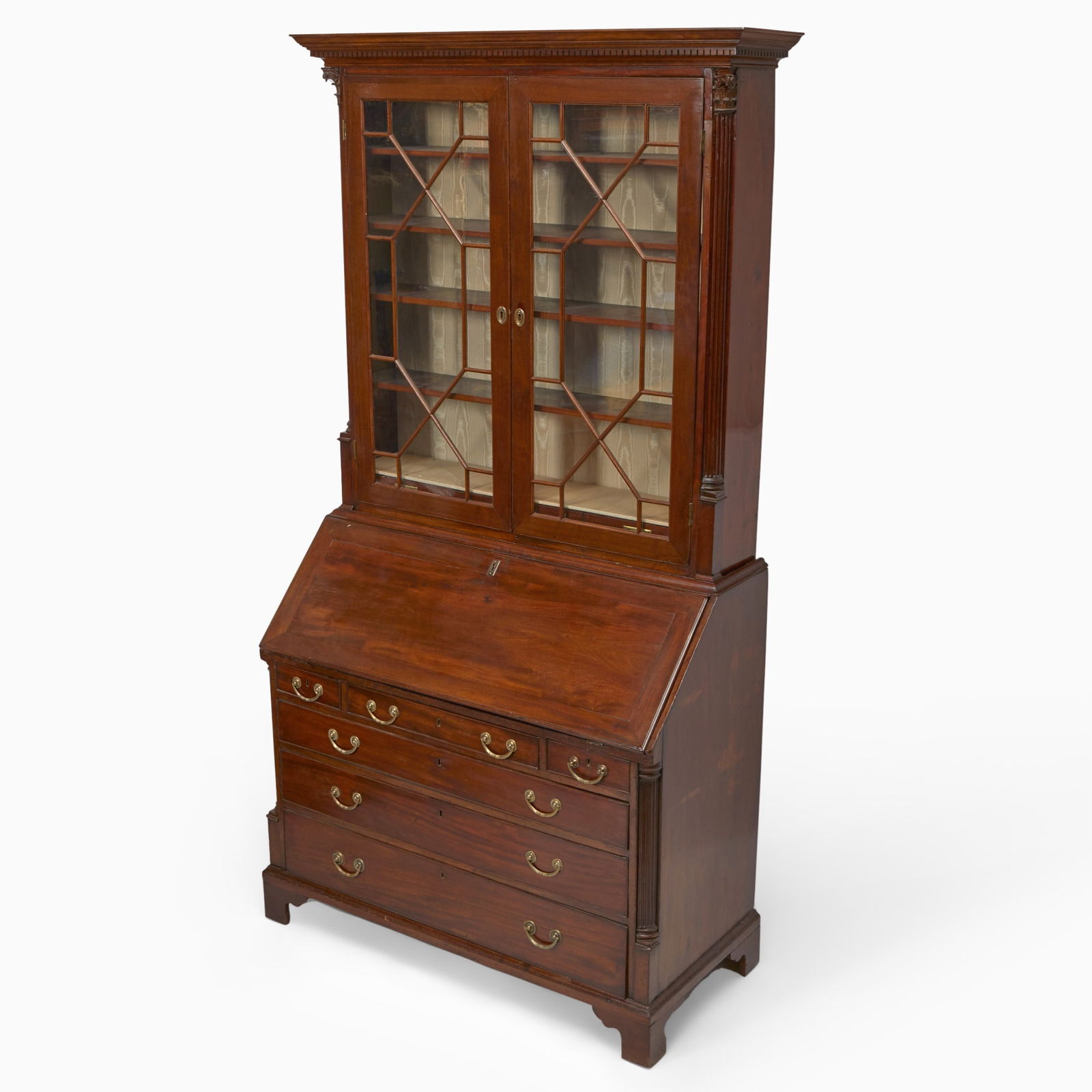 George III Mahogany Bureau Bookcase (1 of 5)