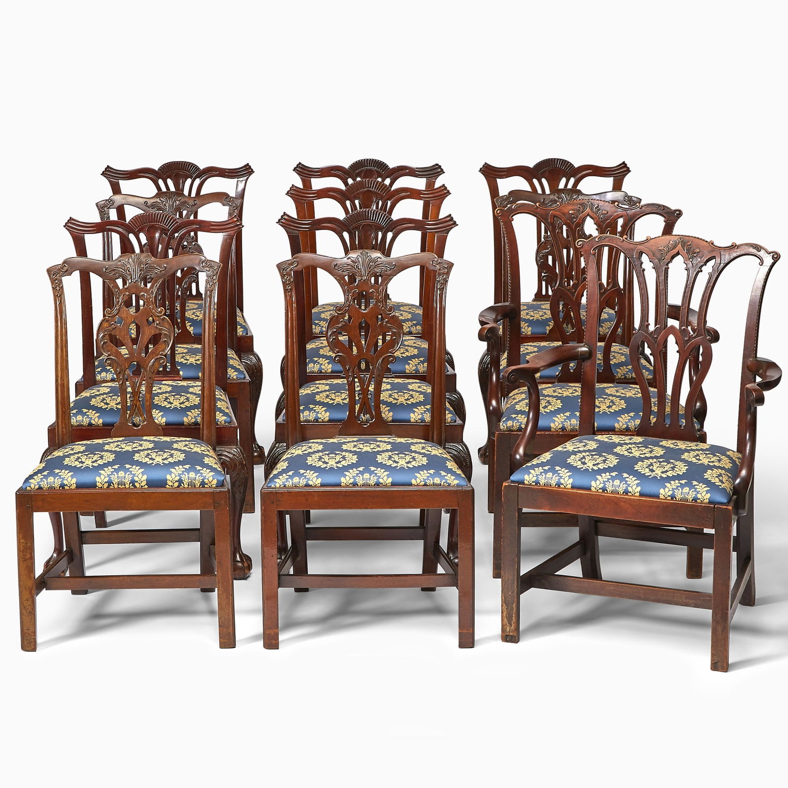 Assembled Set of Twelve George III Mahogany Dining Chairs (1 of 6)