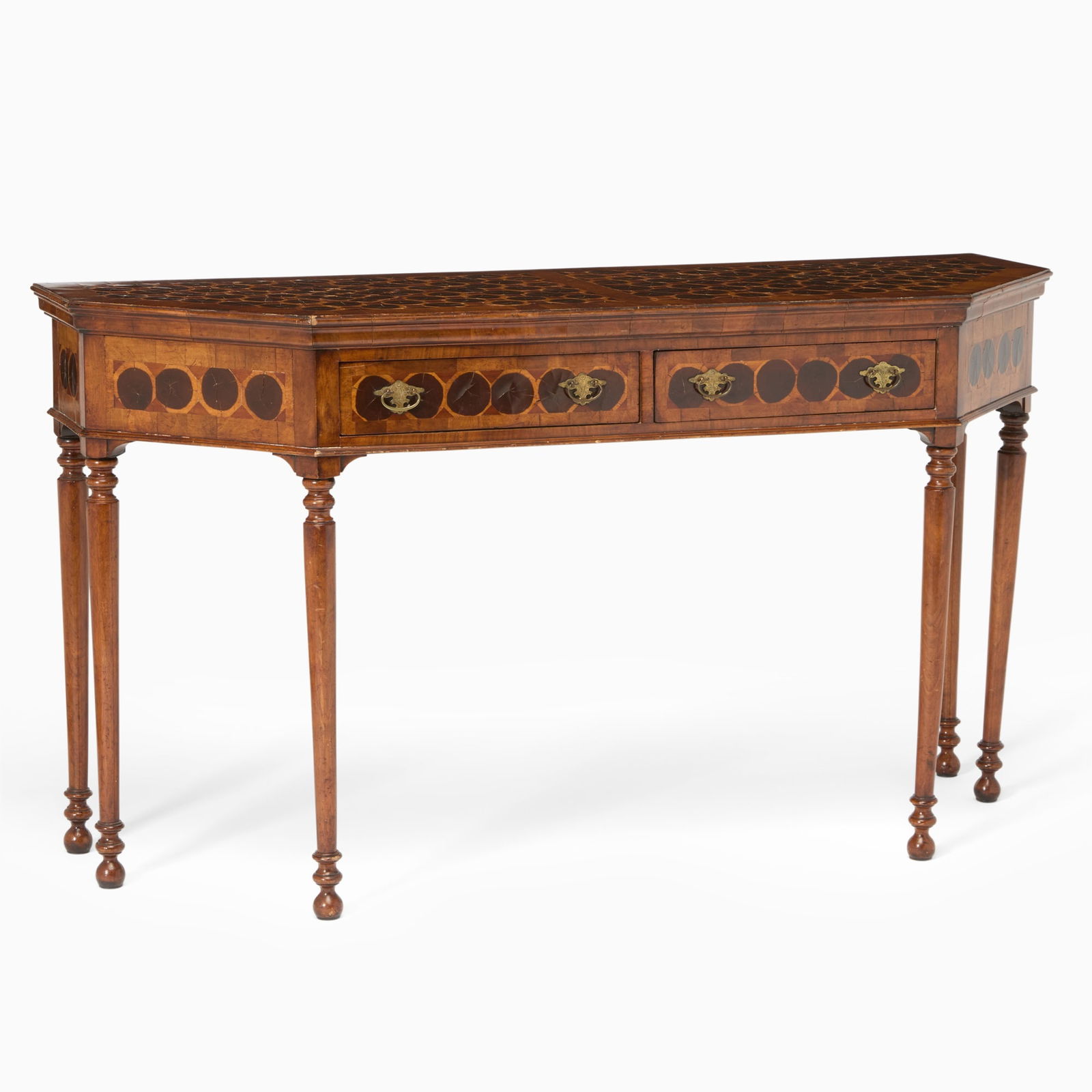 George III Style Olivewood Oyster Veneered Parquetry Inlaid Side Table (1 of 5)