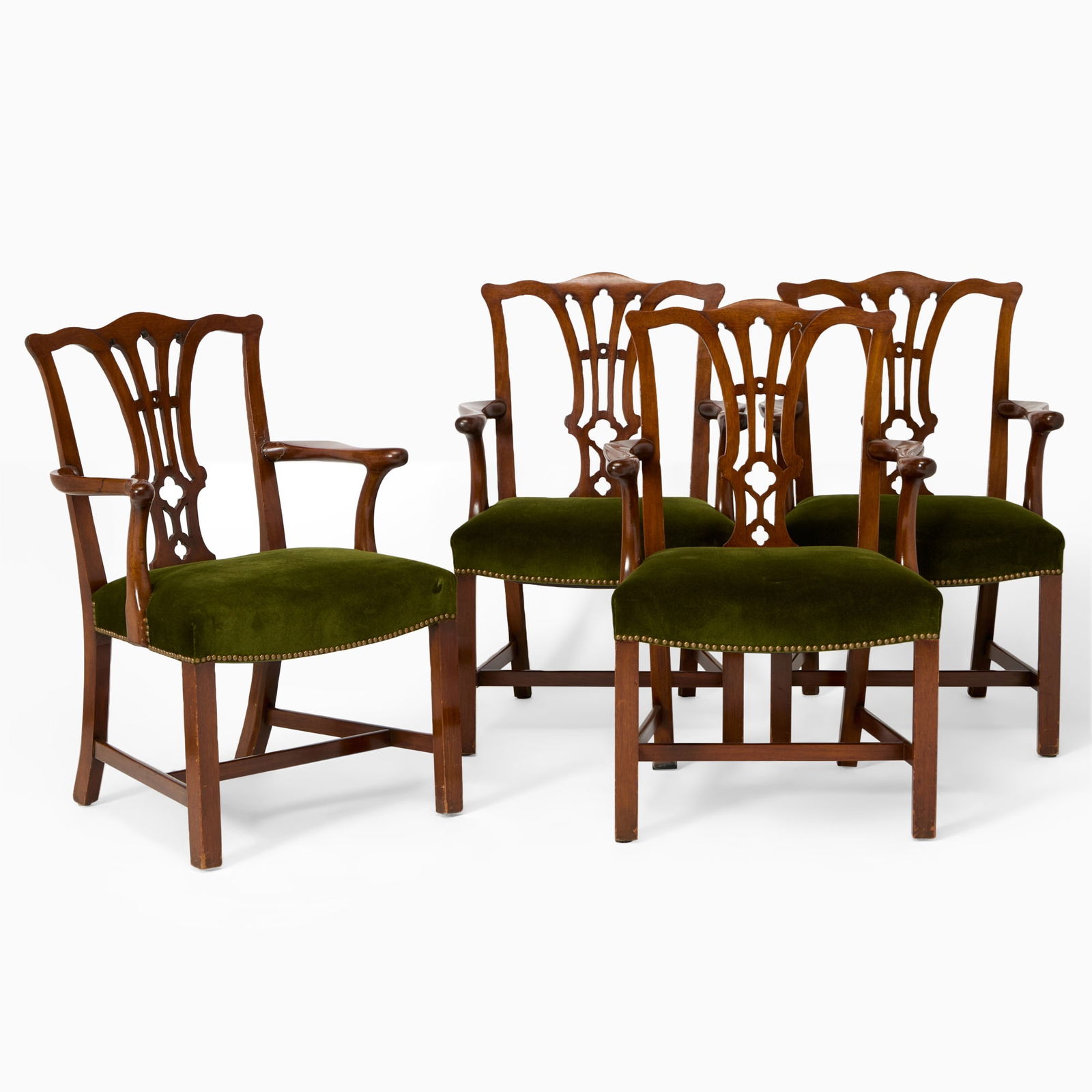 Set of Four George III Style Mahogany Armchairs (1 of 6)