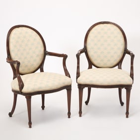 Pair of George III Style Mahogany Armchairs