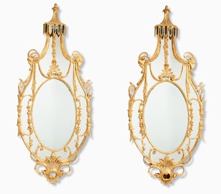 Pair of George III Giltwood Mirrors