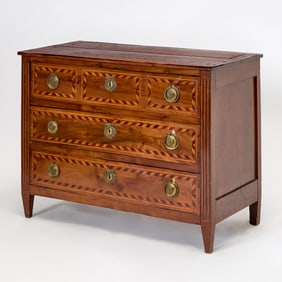Italian Neoclassical Inlaid Walnut Commode