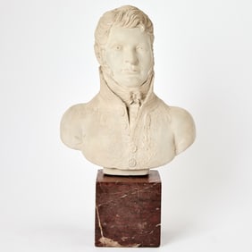 Continental Carved Stone Bust of a Jérôme Napoléon Bonaparte