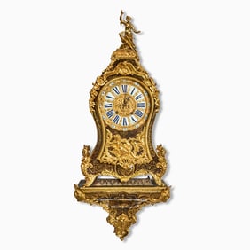 Early Louis XV Ormolu Mounted Tortoise Shell Veneered Boulle Bracket Clock, Charost, Paris