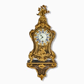 Louis XV Ormolu Mounted Tortoise Shell Veneered Boulle Bracket Clock
