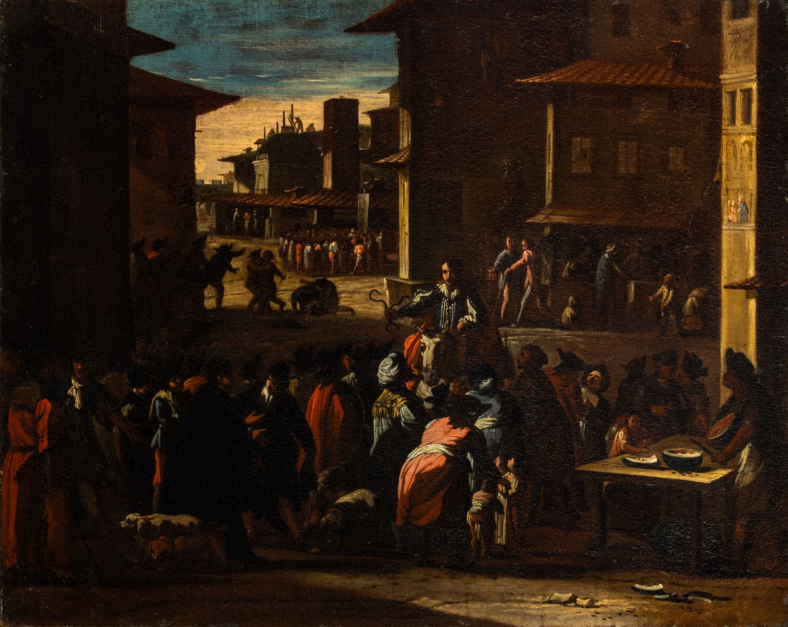 School of Jacques Callot: La Fiera (Italian Street Fair) Oil on canvas23 x 28 1/8 inches (58.4 x 71.4 cm)Frame 29 1/2 x 35 inches (75 x 88.9 cm)Provenance:William D. Kolle, Brooklyn, New YorkThe Brooklyn Institute of Arts and
