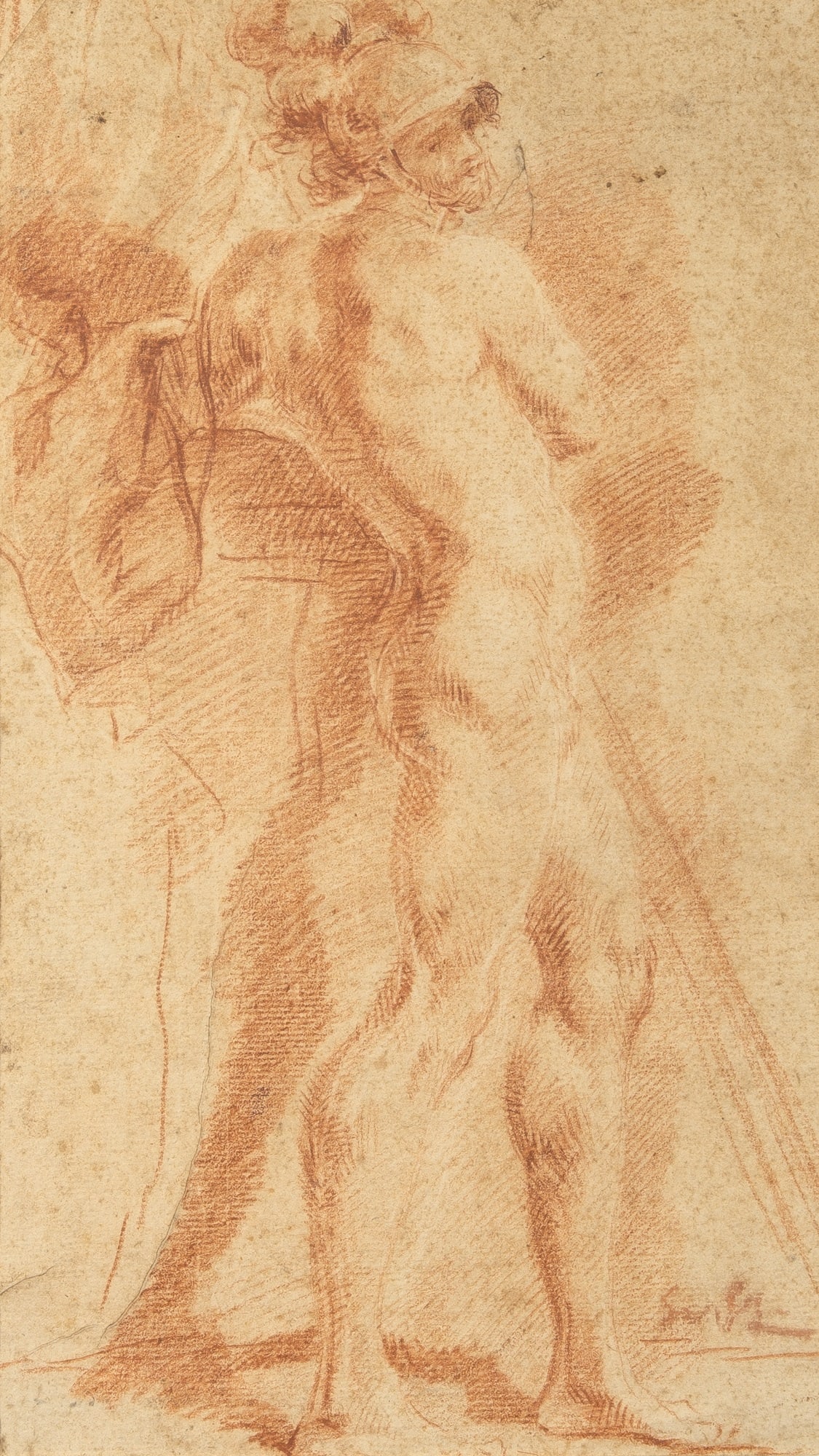 Attributed to Szymon Czechowicz: Achilles with the Armor of Hector On the verso, a red chalk drawing of the upper body of a male nude Inscribed Sm. Cz . . . (?) (lr); also inscribed Szymon Czechowicz/ N536 Z3/Gz Geh in a