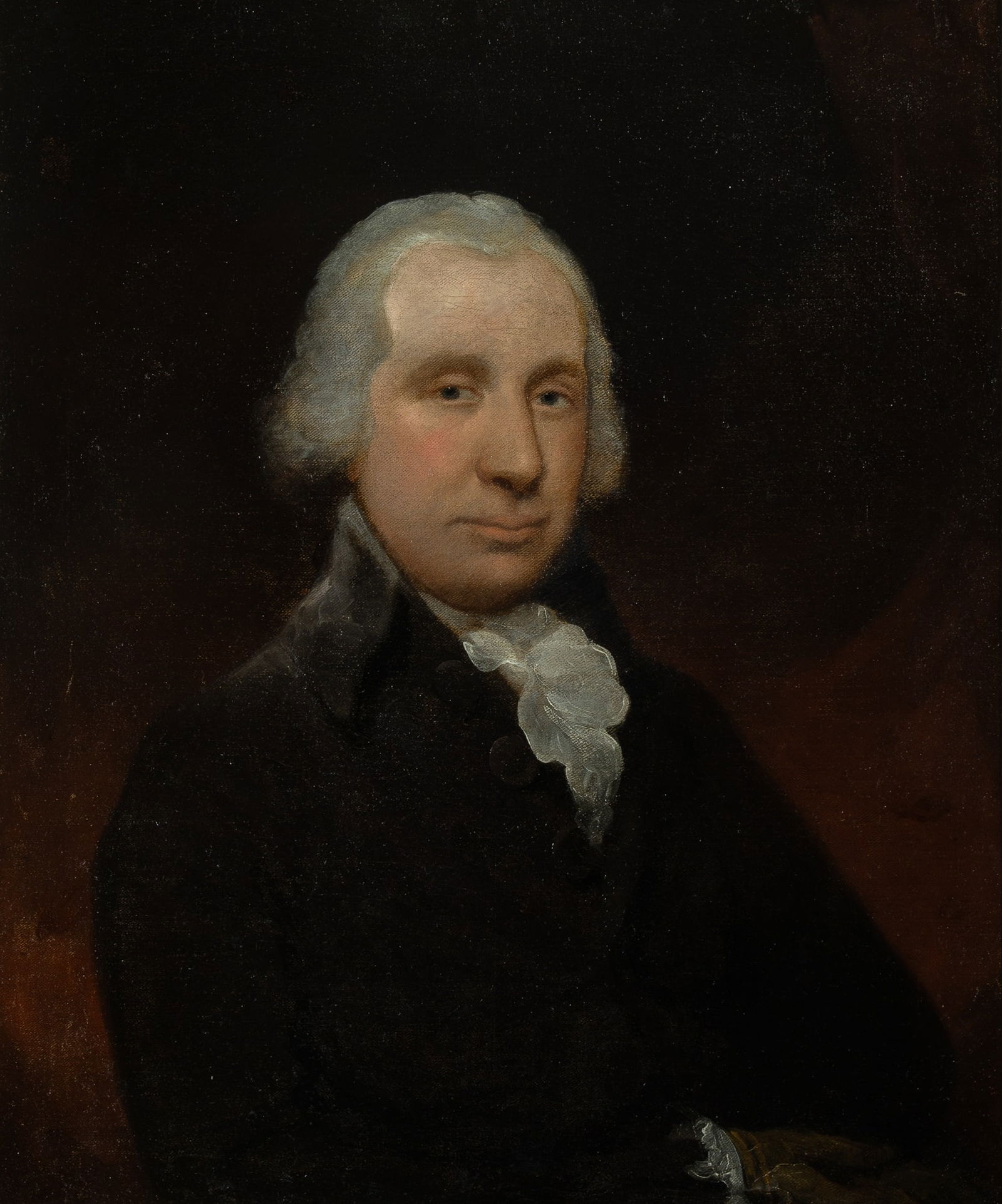 British School: 18th Century Portrait of John Calthrop Oil on canvas 30 x 25 inches (76.3 x 63.5 cm) Frame 38 1/2 x 33 3/8 inches (97.7 x 89.8 cm) Provenance: The family of the sitter Acquired from the sitter's famil