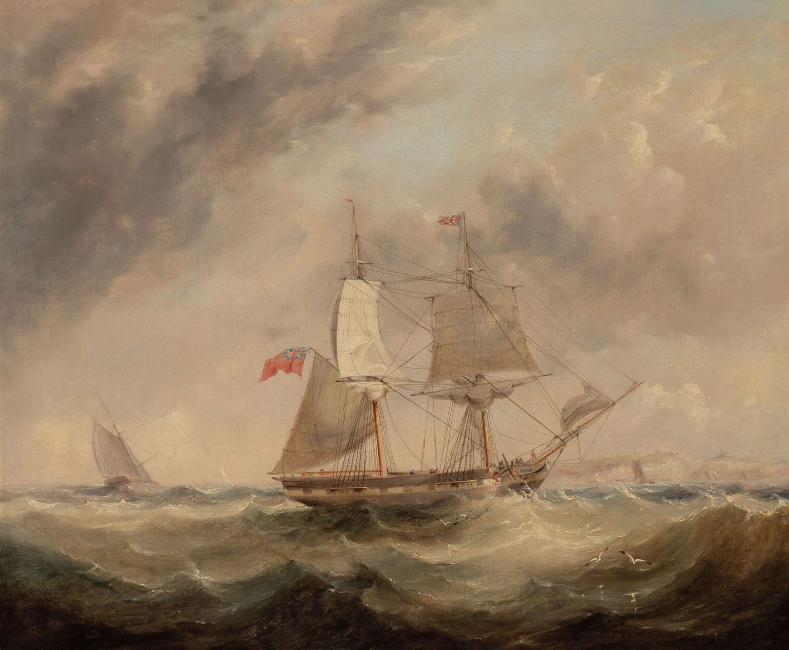 English School: 19th Century A Brig Hove To Bears signature H. Redmore and dated 1835 (lr) Oil on canvas 19 7/8 x 23 3/4 inches (50.8 x 60.3 cm) Frame 28 x 32 inches (71 x 81.5 cm) Provenance: Frost & Reed,