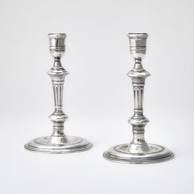 Pair of Irish Georgian Sterling Silver Candlesticks
