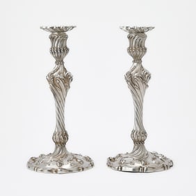 Pair of Early Victorian Sterling Silver Candlesticks