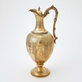Victorian Sterling Silver Gilt Claret Jug