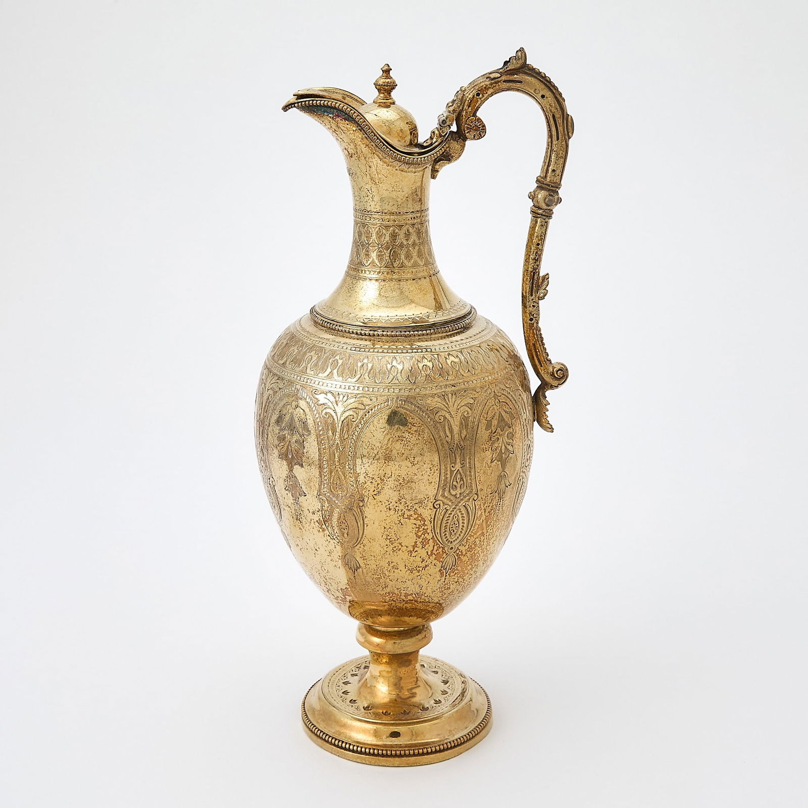 Victorian Sterling Silver Gilt Claret Jug (1 of 8)