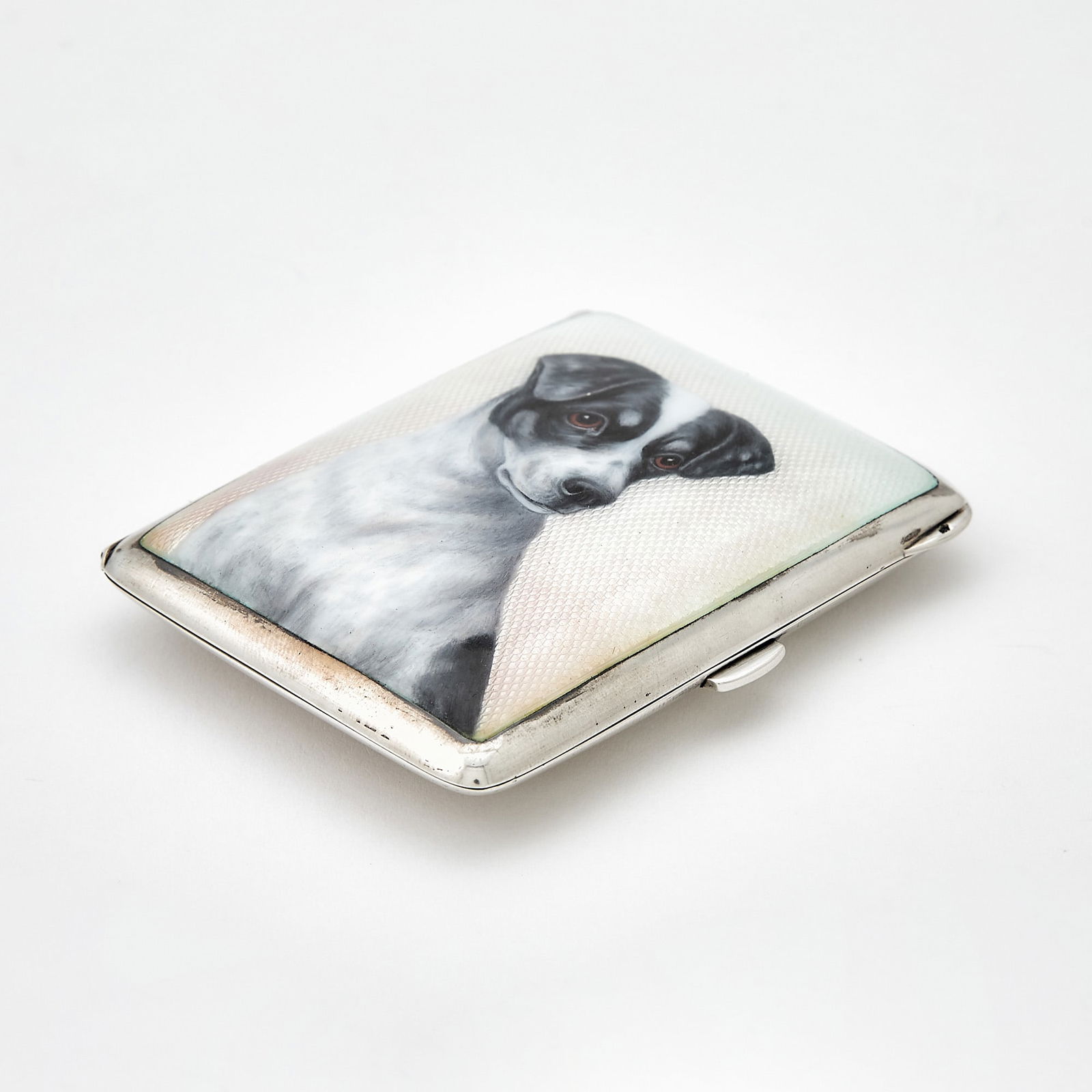 Continental Silver and Enamel Novelty Cigarette Case with Dog (1 of 5)