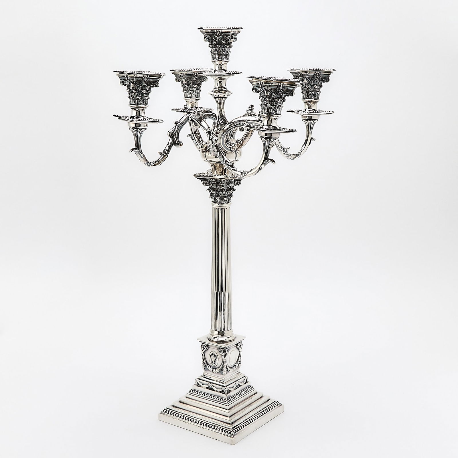 Victorian Sterling Silver Monumental Five-Light Candelabrum (1 of 7)
