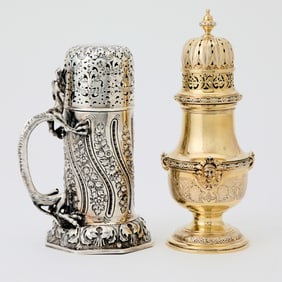 Two English Sterling Silver Sugar Casters