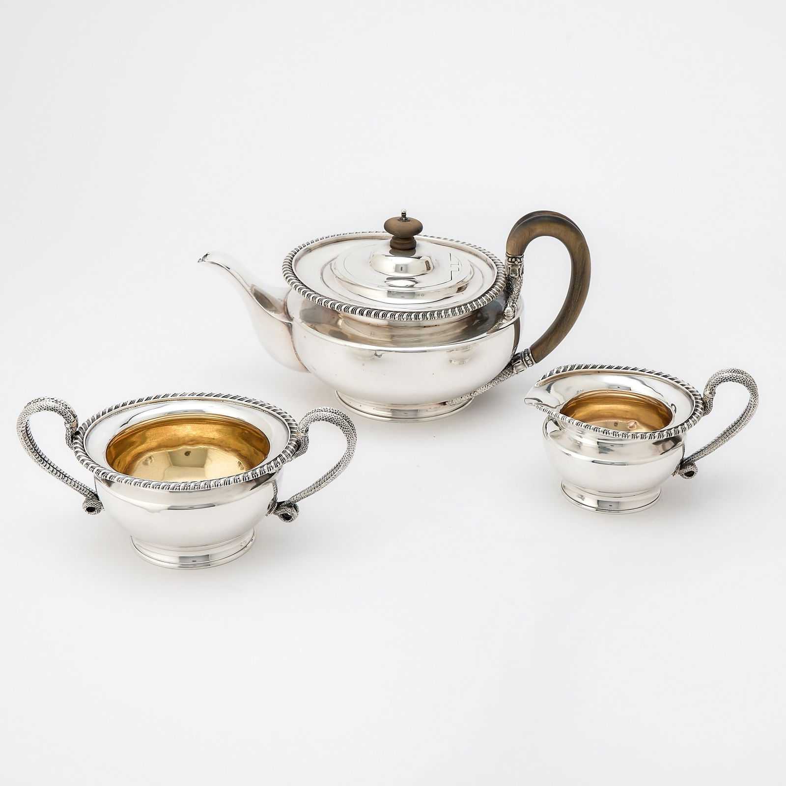 George V Regency Style Sterling Silver Tea Service (1 of 3)