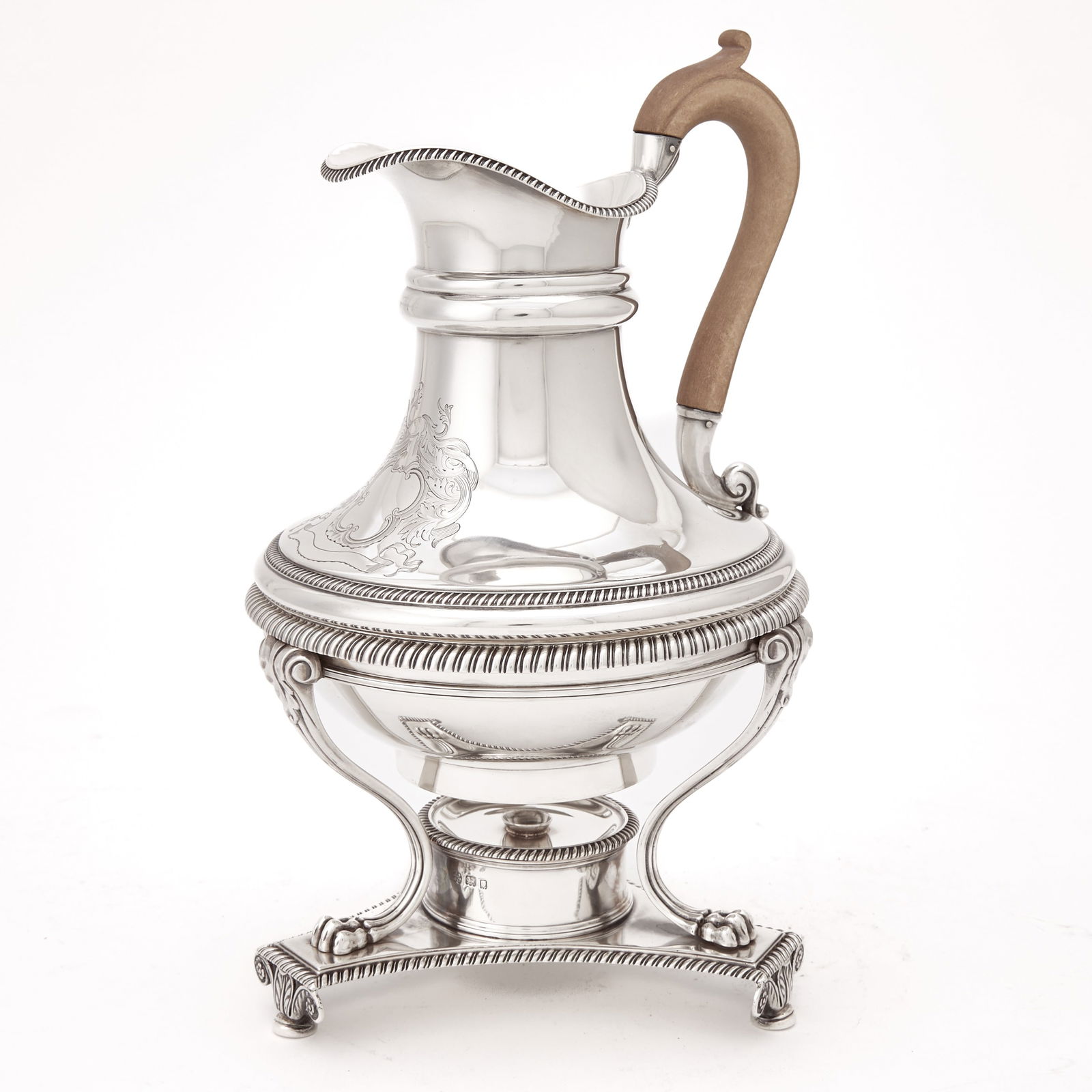 George V Regency Style Sterling Silver Coffee Pot on Stand (1 of 2)