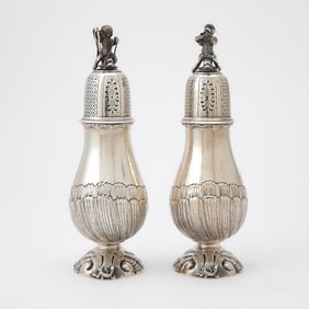Pair of George V Sterling Silver Casters