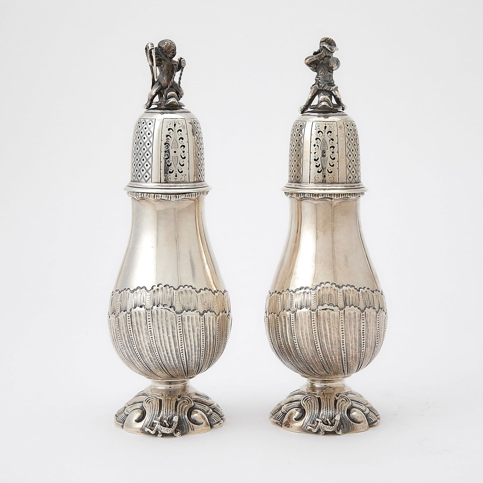 Pair of George V Sterling Silver Casters (1 of 8)