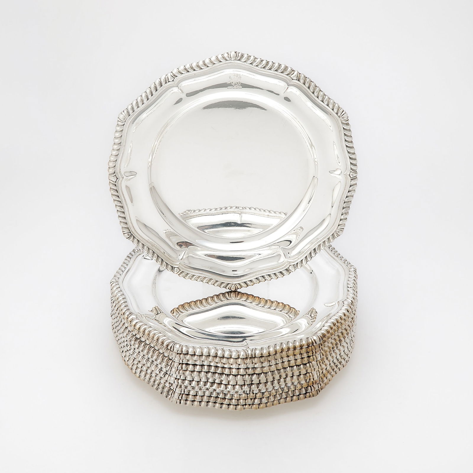 Set of Twelve George III Style Silver Plated Dinner Plates (1 of 3)