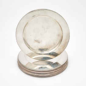 Set of Ten Silver Plated Chargers