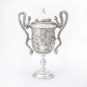 Japanese Export Silver Covered Two-Handled Cup