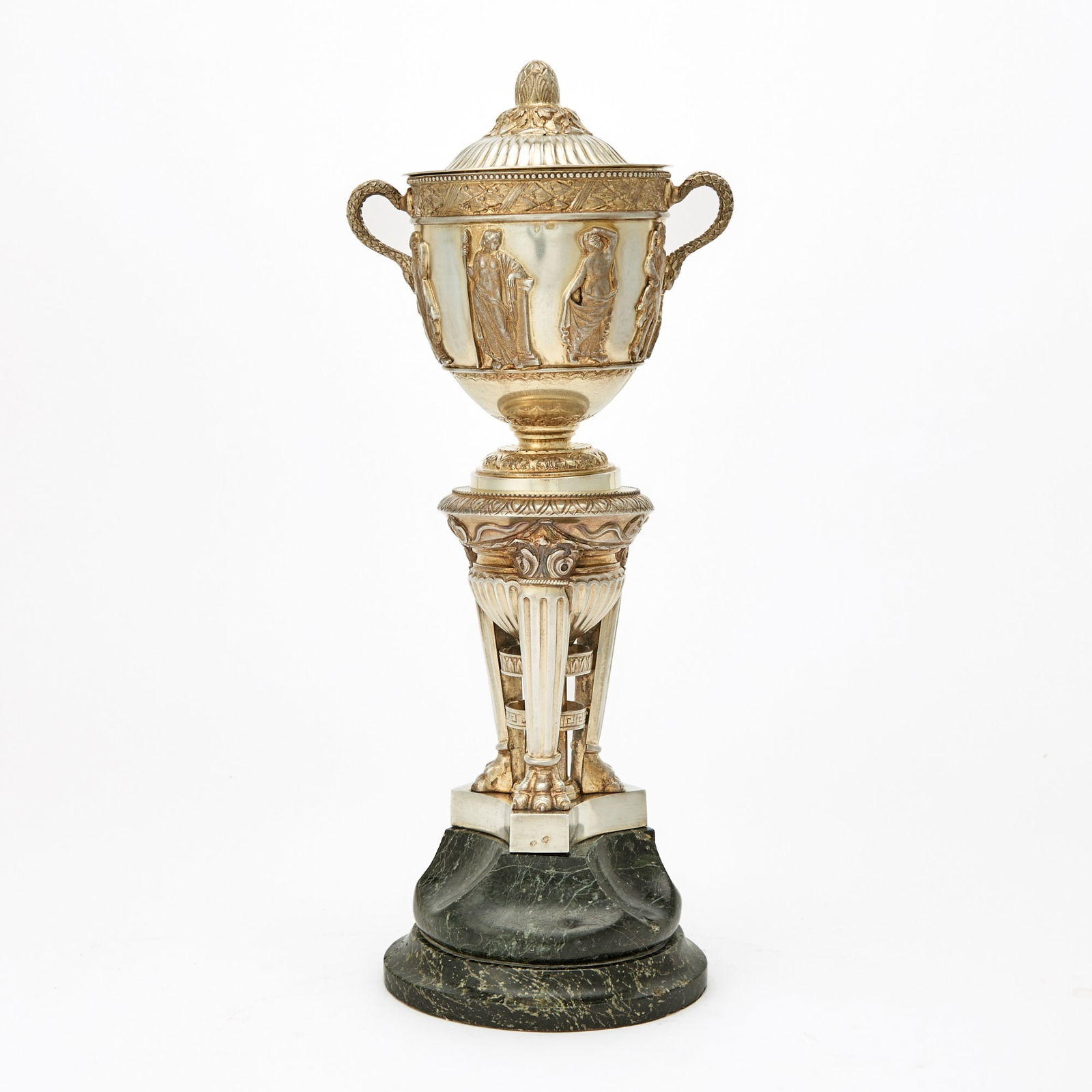 Continental Silver Covered Cup on Marble Base (1 of 5)